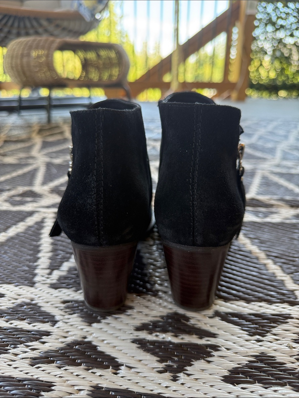 Sam Edelman | Macon Black Suede / Leather Ankle Boots - Picture 5 of 10
